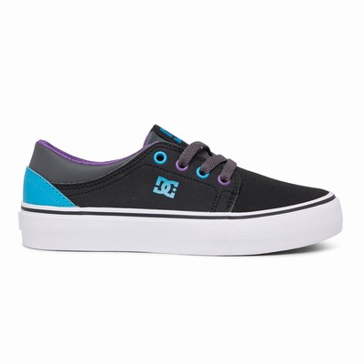 DC Trase Kid's Black/Blue/Grey Sneakers Australia Sale MVE-490